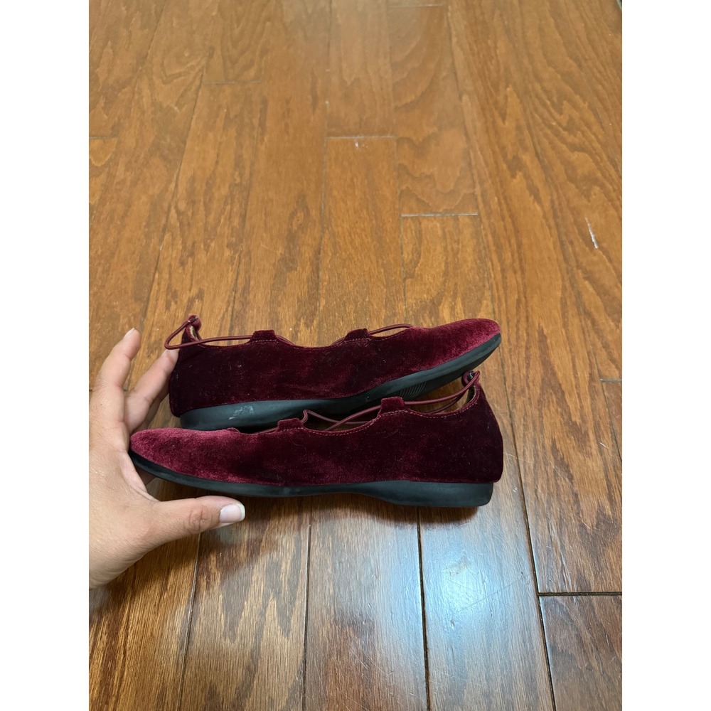 Naturalizer Carah Burgundy Velvet Lace Up Ballet Flats Womens Size 6M - Picture 6 of 10